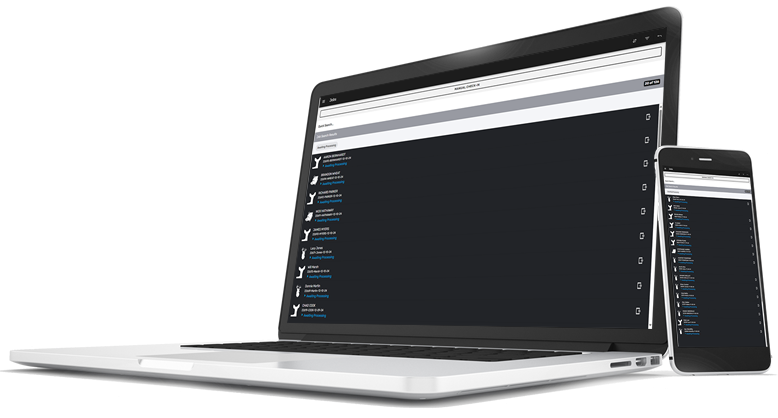My Game Processor dashboard shown on laptop and phone